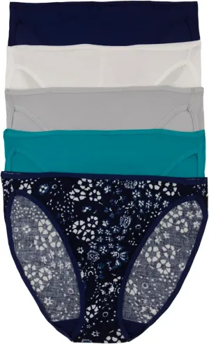 Felina | So Smooth Modal Hi Cut Panty | Hi Leg Opening Panties for Women | 5-Pack