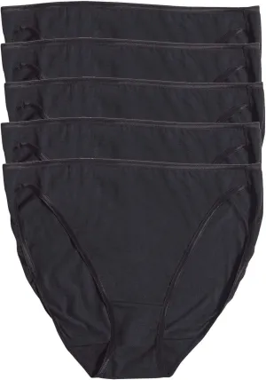 Felina | So Smooth Modal Hi Cut Panty | Hi Leg Opening Panties for Women | 5-Pack