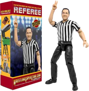 Figures Toy Company Ultimate Three Counting & Talking Wrestling Referee Action Figure with Deluxe Articulation for Wrestling Action Figures