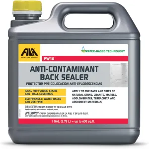 FILA Surface Care Solutions PW10 1GAL Anti-Contaminant Back Sealer-Water-Based Technology 1 GAL, No Color