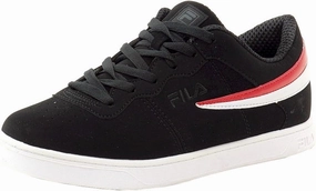 Fila Men's Court 13 Low Fashion Black/White/Red Suede Sneakers Shoes Sz: 8.5