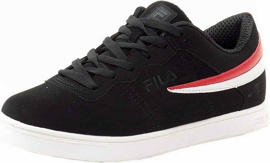 Fila Men's Court 13 Low Fashion Black/White/Red Suede Sneakers Shoes Sz: 8.5