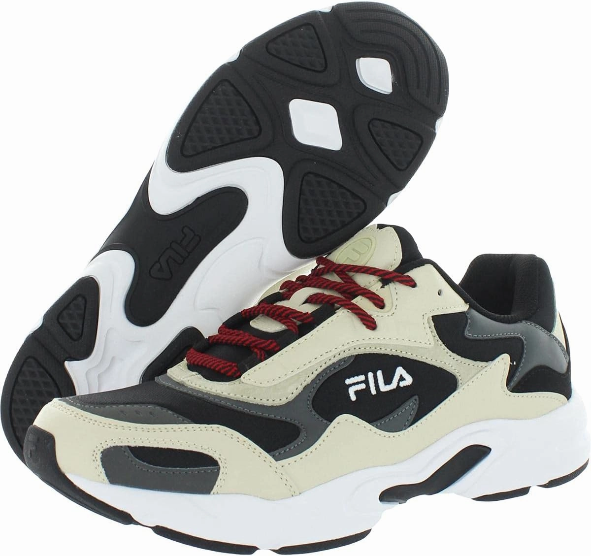Fila Men's Luminance Black/Castlerock/Gardenia Sneakers Shoes