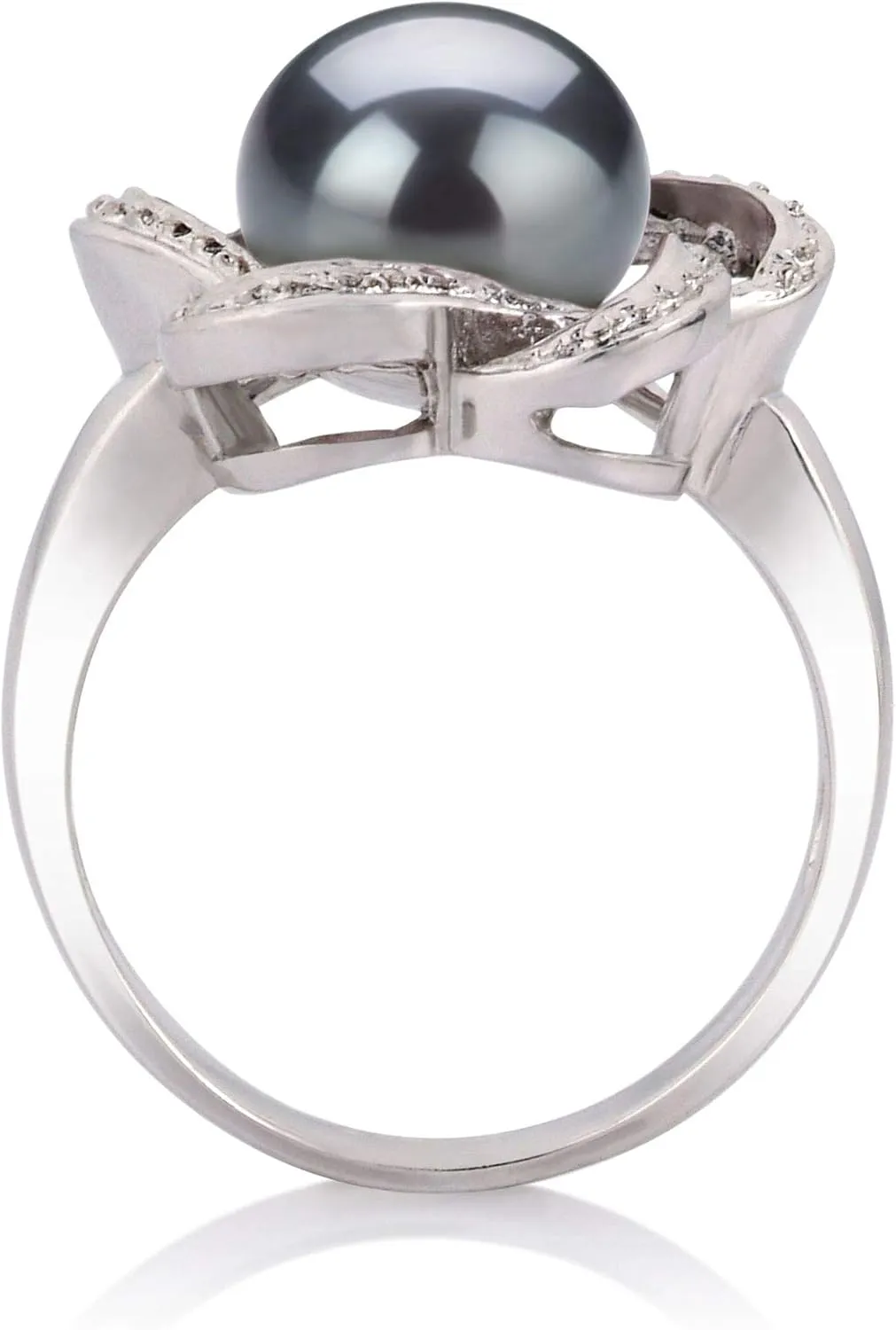 Fiona Black 9-10mm AA Quality Freshwater 925 Sterling Silver Cultured Pearl Ring For Women