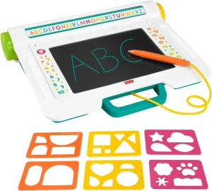 Fisher-Price Preschool Toy Learn & Doodle Desk Mess-Free Writing & Drawing Tablet with LCD Screen for Travel Creative Play Kids Ages 3  Years