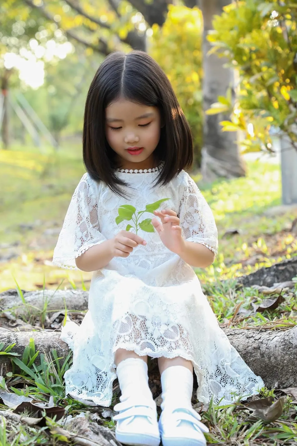 Flower Girls Dress Lace Dress Vintage Country Wedding Party Dress 2-6 7-16