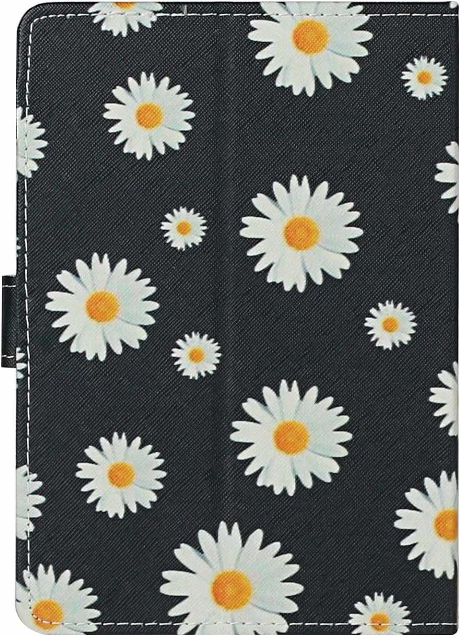 Flower Universal Case for 8 Inch Tablet, Techcircle Stand Folio Floral Design PU Leather Magnetic [Card Holder] Cover for Asus ZenPad 8, LG G-Pad 8.0 8.3, Samsung Tab 8.0" 8.4", Daisy Petals