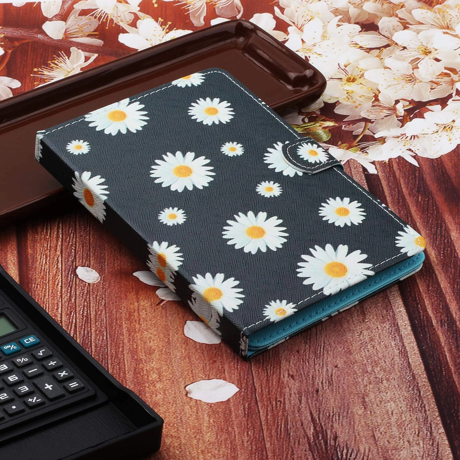 Flower Universal Case for 8 Inch Tablet, Techcircle Stand Folio Floral Design PU Leather Magnetic [Card Holder] Cover for Asus ZenPad 8, LG G-Pad 8.0 8.3, Samsung Tab 8.0" 8.4", Daisy Petals