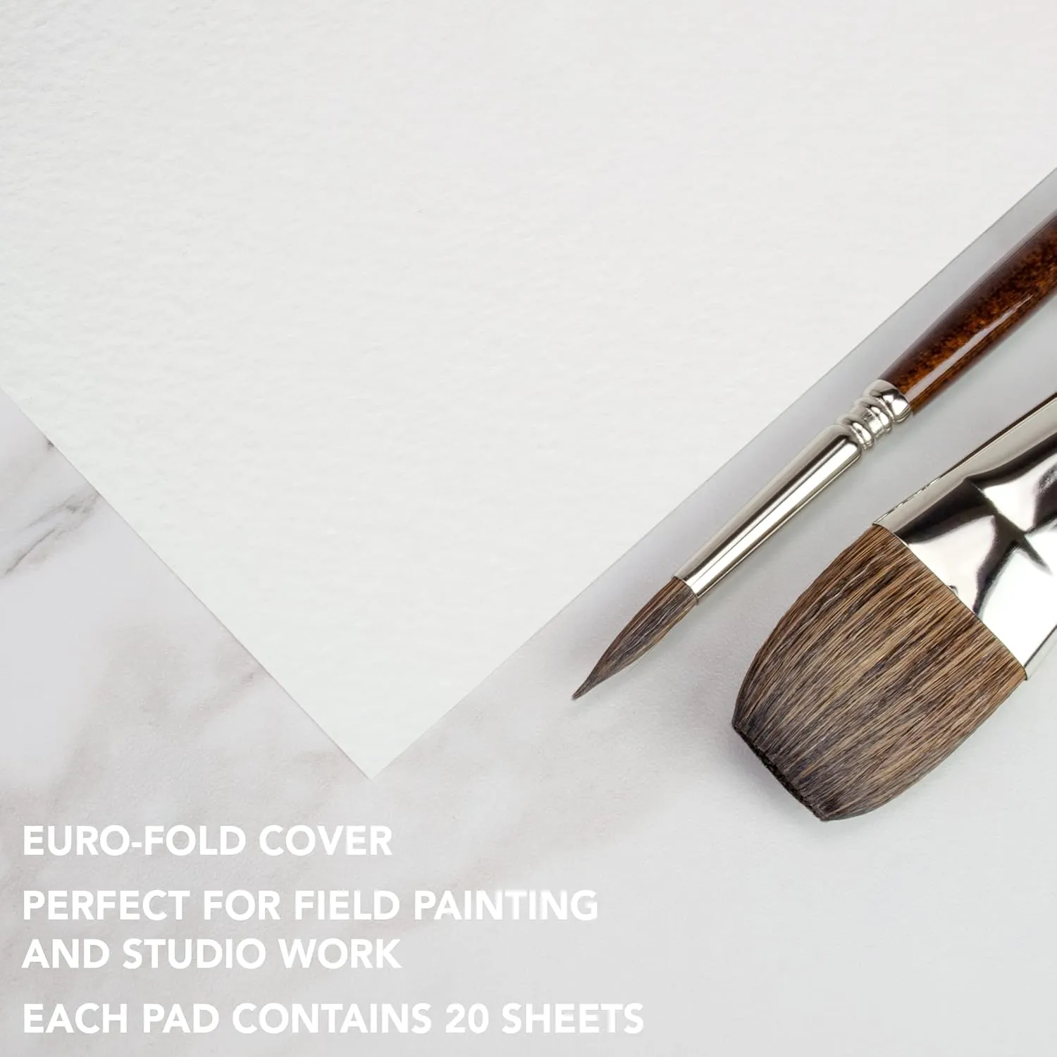 Fluid Watercolor Paper Fold Over Pad, 11 x 15 inches, 20 White Sheets 140 lb (300 GSM) Cold Press for Artist Painting and Wet Media