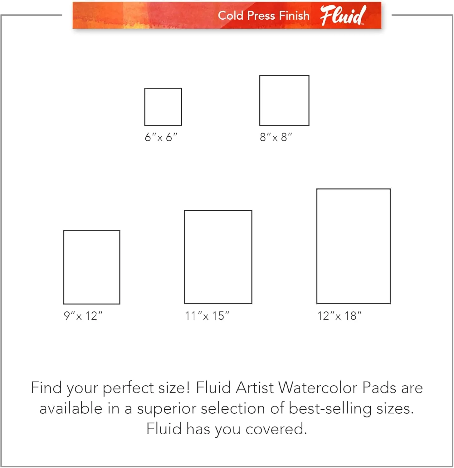 Fluid Watercolor Paper Fold Over Pad, 11 x 15 inches, 20 White Sheets 140 lb (300 GSM) Cold Press for Artist Painting and Wet Media