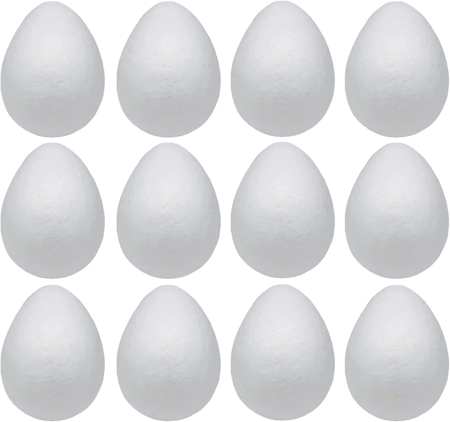 Foam Eggs 12pcs 4.72 Inch (12cm) White Craft Polystyrene Eggs Smooth for Spring Easter Halloween Christmas Holiday Crafts Making Handmade DIY Painting School Projects