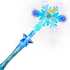 Forest & Twelfth 18" Snowflake Light Up Wand Princess Wand for Enchanting Adventures, LED Light Magic Wands for Girls, Ideal for Halloween Costumes, Dress-Up Parties, Birthday Parties