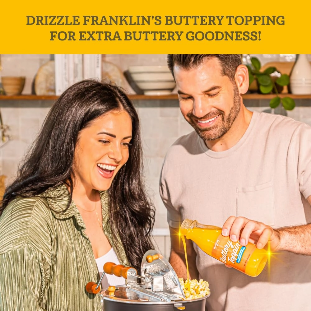 Franklin’s Gourmet Popcorn 28oz Tub Classic Popcorn Kernels for Popping - Made in USA, Non-GMO & All-Natural - Old Fashioned Unpopped Popcorn Kernels for Popcorn Machine