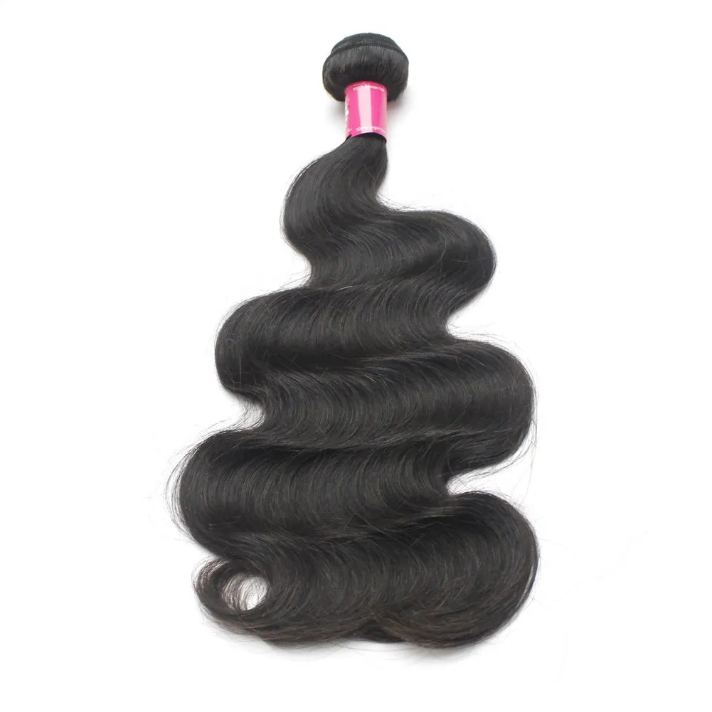 Full Bundle 9A Hair Virgin Brazilian Body Wave Hair Weft 4pcs/Lot Mixed Lengths 16 18 20 22 Inch 1B Natural Black Soft Unprocessed Hair Weave Free Tangle