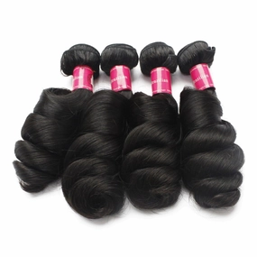 Full Bundle 9A Hair Virgin Brazilian Loose Wave Hair Weft 4pcs/Lot Mixed Lengths 16 18 20 22 Inch 1B Natural Black Soft Unprocessed Hair Weave Free Tangle