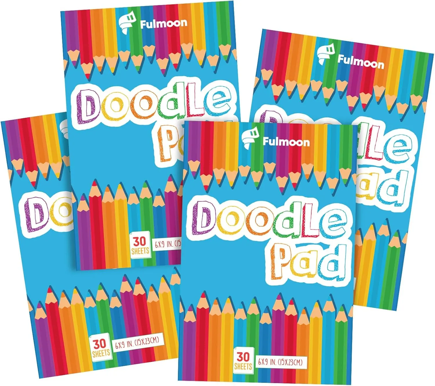 Fulmoon 12 Pcs Doodle Drawing Paper Pad for Kids 30 Sheets Drawing Paper Coloring Sketch Book Art Supplies for Kids Teens Adults Crayons Pencils School Office Christmas Art Supplies, 6 x 9 Inch