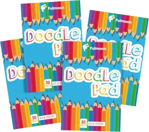 Fulmoon 12 Pcs Doodle Drawing Paper Pad for Kids 30 Sheets Drawing Paper Coloring Sketch Book Art Supplies for Kids Teens Adults Crayons Pencils School Office Christmas Art Supplies, 6 x 9 Inch