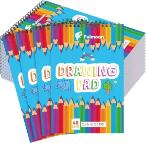 Fulmoon 25 Pack Sketch Pad for Kids Drawing Pad 40 Sheets Sketch Book Bulk Children Drawing Paper Art Supplies for Crayons Pencils School Kid Painting Party Art Supplies(6 x 9 Inch)
