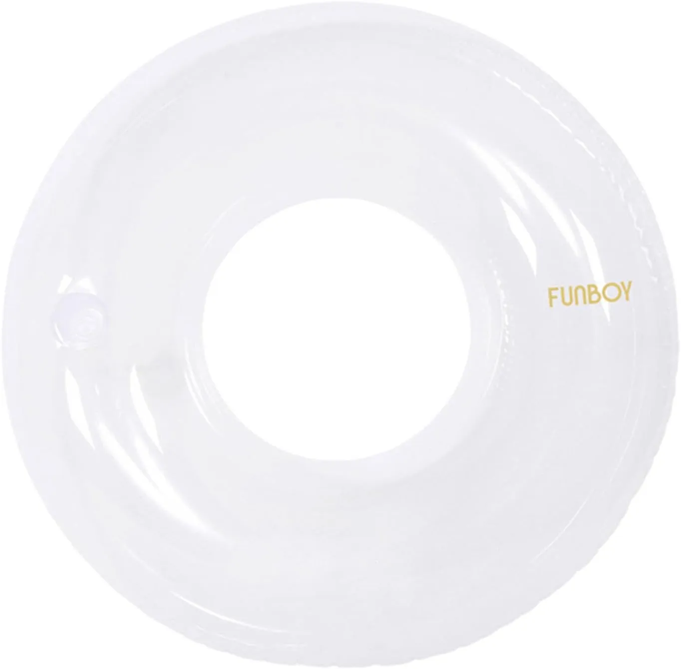 FUNBOY Giant Super Clear Inftlatable Ring Tube Float, 48" Transparent Oversized Design with Cup Holder