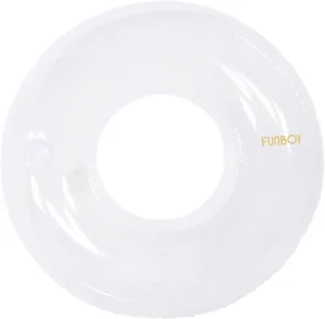 FUNBOY Giant Super Clear Inftlatable Ring Tube Float, 48" Transparent Oversized Design with Cup Holder