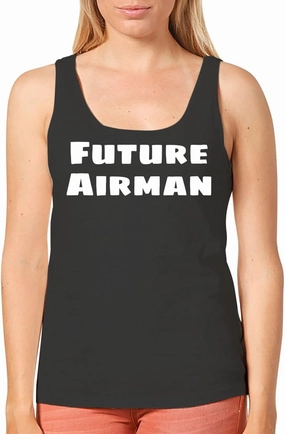 Future Airman - Women's Cozy Graphic Tank Top – Soft, Stylish, and Comfortable CP05 Black