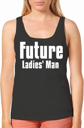 Future Ladies' Man - Women's Cozy Graphic Tank Top – Soft, Stylish, and Comfortable CP05 Black