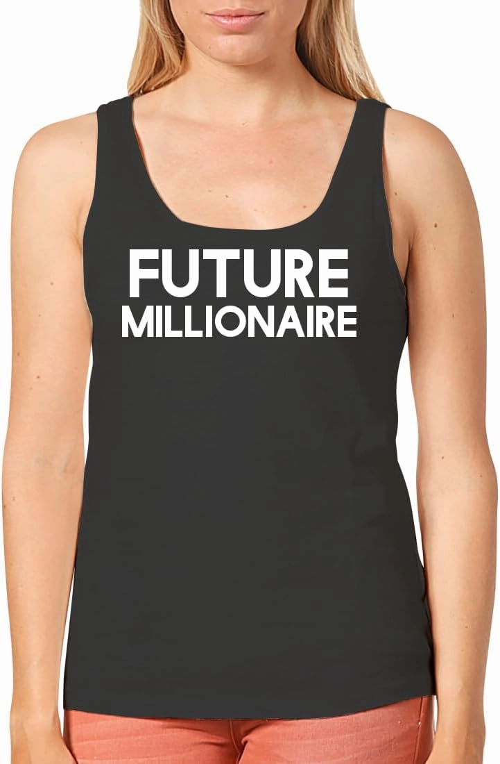 Future Millionaire - Women's Cozy Graphic Tank Top – Soft, Stylish, and Comfortable CP05 Black