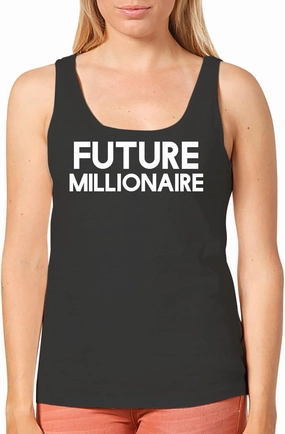 Future Millionaire - Women's Cozy Graphic Tank Top – Soft, Stylish, and Comfortable CP05 Black