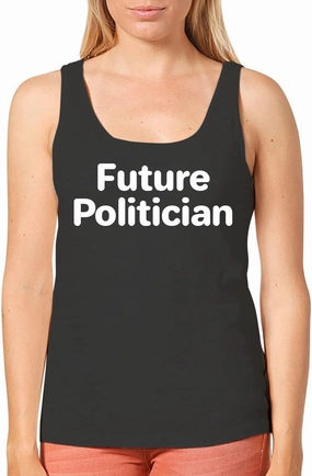 Future Politician - Women's Cozy Graphic Tank Top – Soft, Stylish, and Comfortable CP05 Black