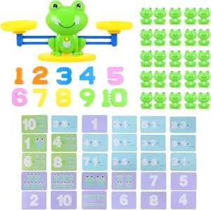 Gadpiparty Mathematics Frog Toys Set Balance Scale Learning Toy Number Balance Scale for Kids
