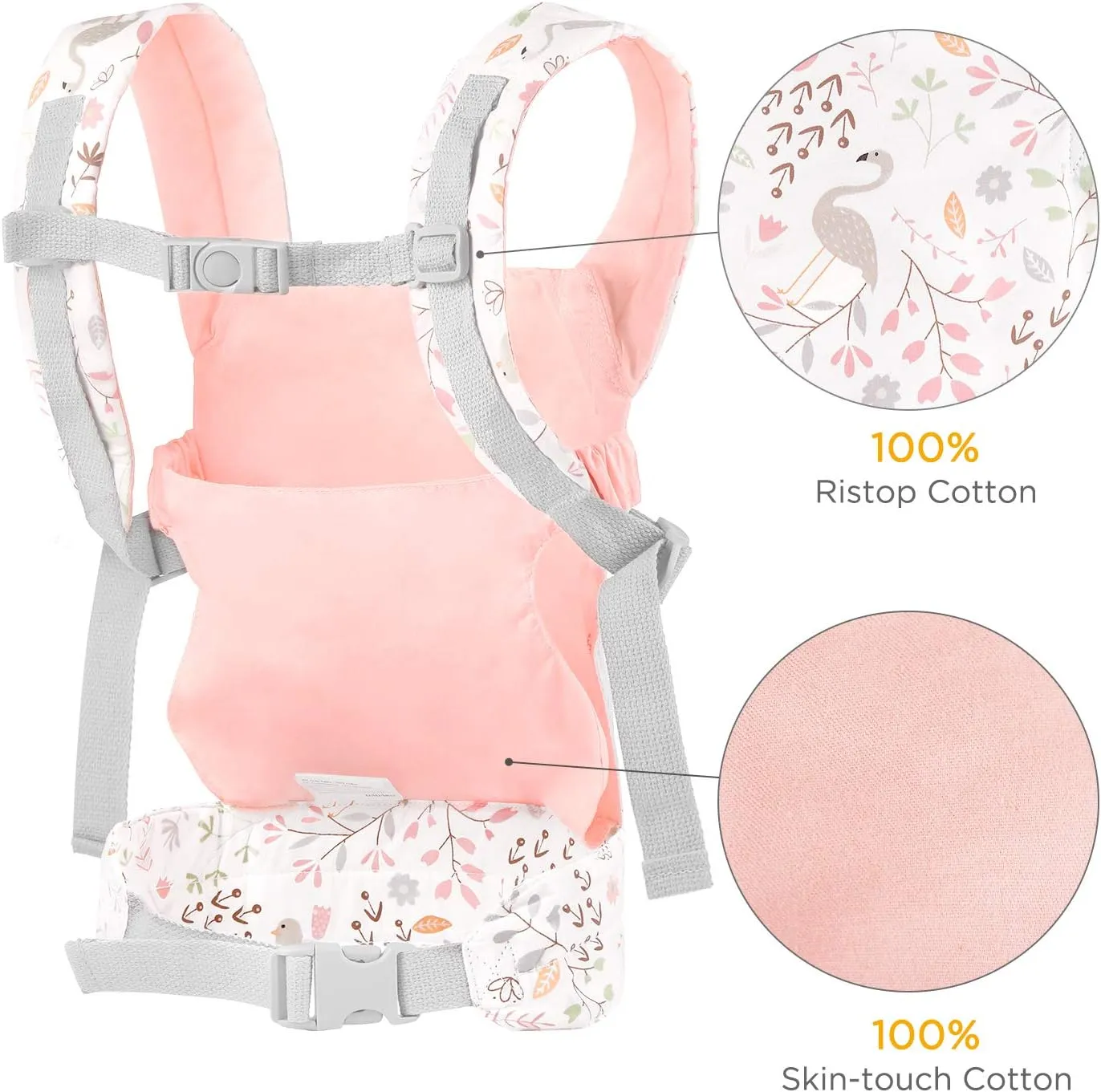 GAGAKU Baby Doll Carrier, Toy Baby Carrier for Dolls, Reborn Baby Dolls Accessories for Girls Kids – Pink (Flamingo)