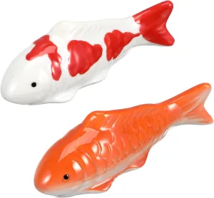 GANAZONO Ceramic Float 2pcs Fish Tank Floating Goldfish Artificial Aquarium Koi Fish Figurines Tea Pet Animals Ornament for Fairy Garden Pond Decorations