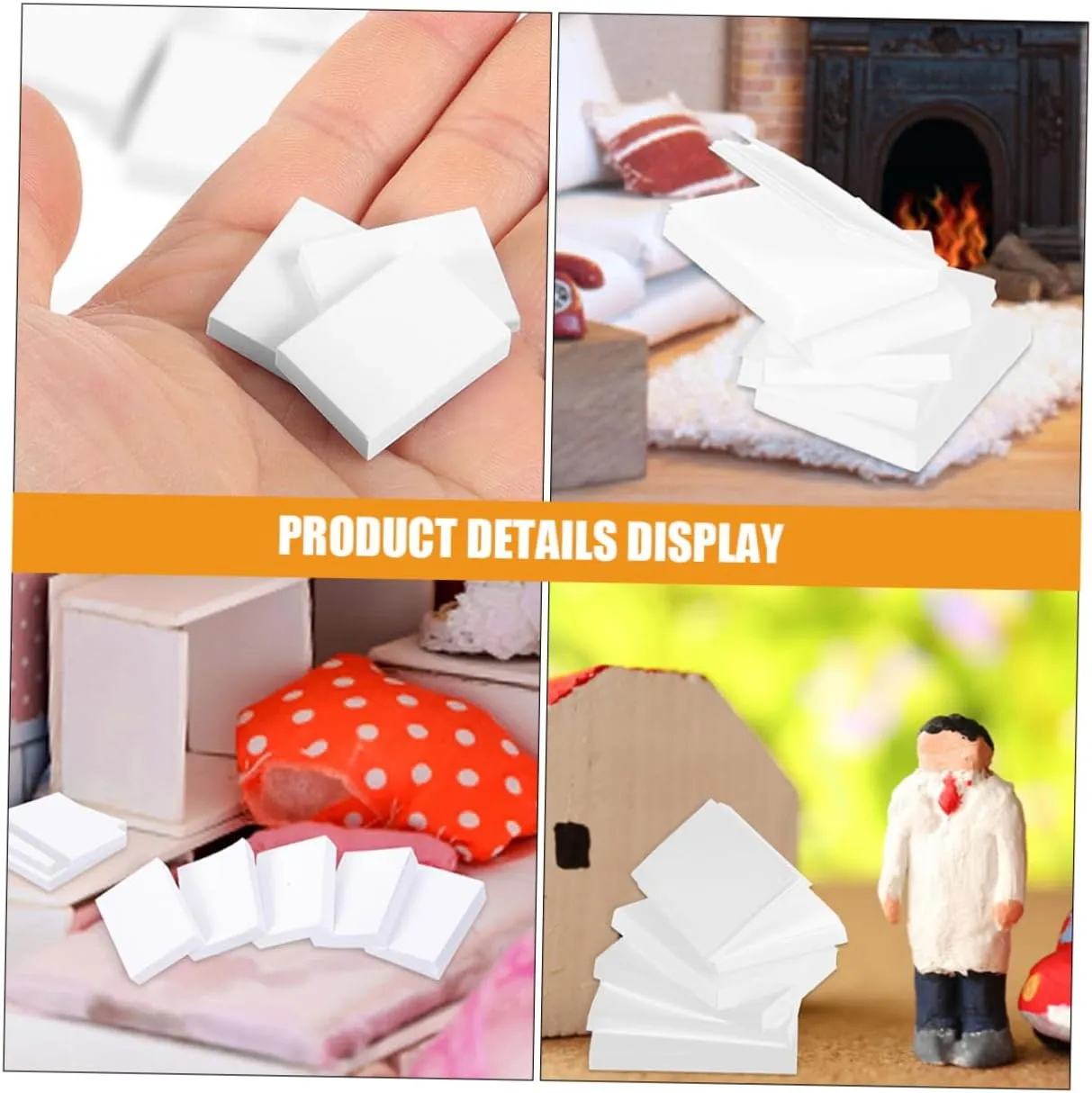 Garneck 2sets 60pcs Miniature Blank Book Models for Dollhouse DIY Decoration Paintable Books for Mini House Creative Accessories for Dollhouse Scenes Present Idea 60pcs*2