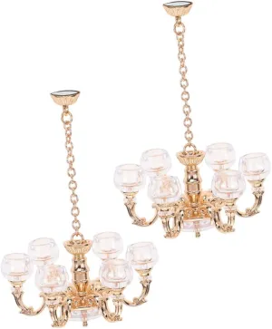 Garneck Dollhouse Furniture 1:12 Scale Miniature Lamp Mini Ceiling Lamp Craft Decorative Mini Chandelier Lights