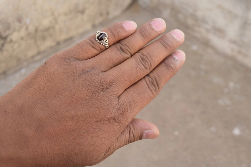 Garnet Stone Ring 925 Sterling Silver Statement Ring For Women Handmade Rings Gemstone Christmas Promise Ring Size US 5 Gift For Her