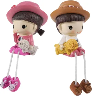 Gatuida 2 Pcs Doll Ornaments Cartoon Resin Decorations Household Decorations Crafted Wedding Desktop Ornaments Birthday Creative Dolls Resin