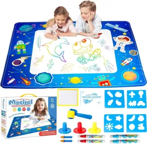 Generic Water Doodle Mat 40 x 32 Inches Magic Painting Writing Coloring Doodle Drawing Mat Toy for Kids Toddler,Educational Toys for 3 4 5 6 7 8 Years Old Birthday Gifts