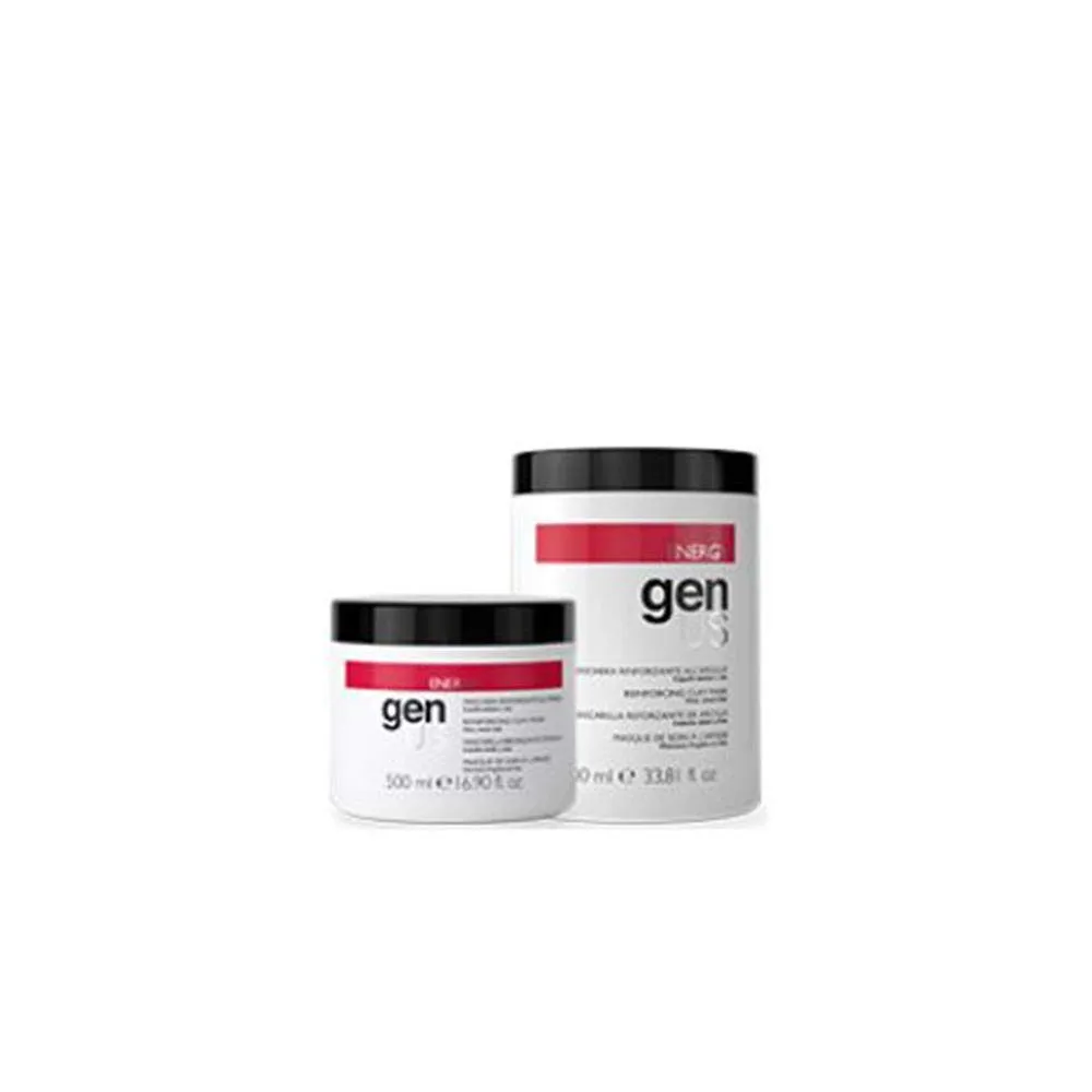 Genus Reinforcing Clay Mask - Hair Mask, Red Clay with Iron and Copper for Fine, Weak Hair - Purifies Scalp, Strengthens, Softens and Detangles, Adds Hydration and Shine - 1000ml