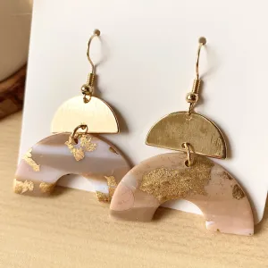 Geometric Semicircle Polymer Clay Earrings E6725