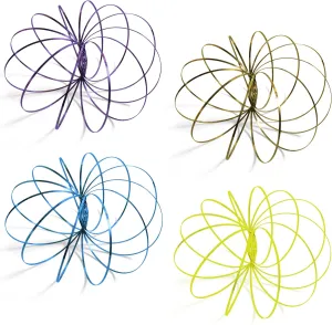 Geospace Original GeoFlux Mesmerizing 3-D Kinetic Sculpture & Interactive Spring Toy (4-Pack Solar Colors)