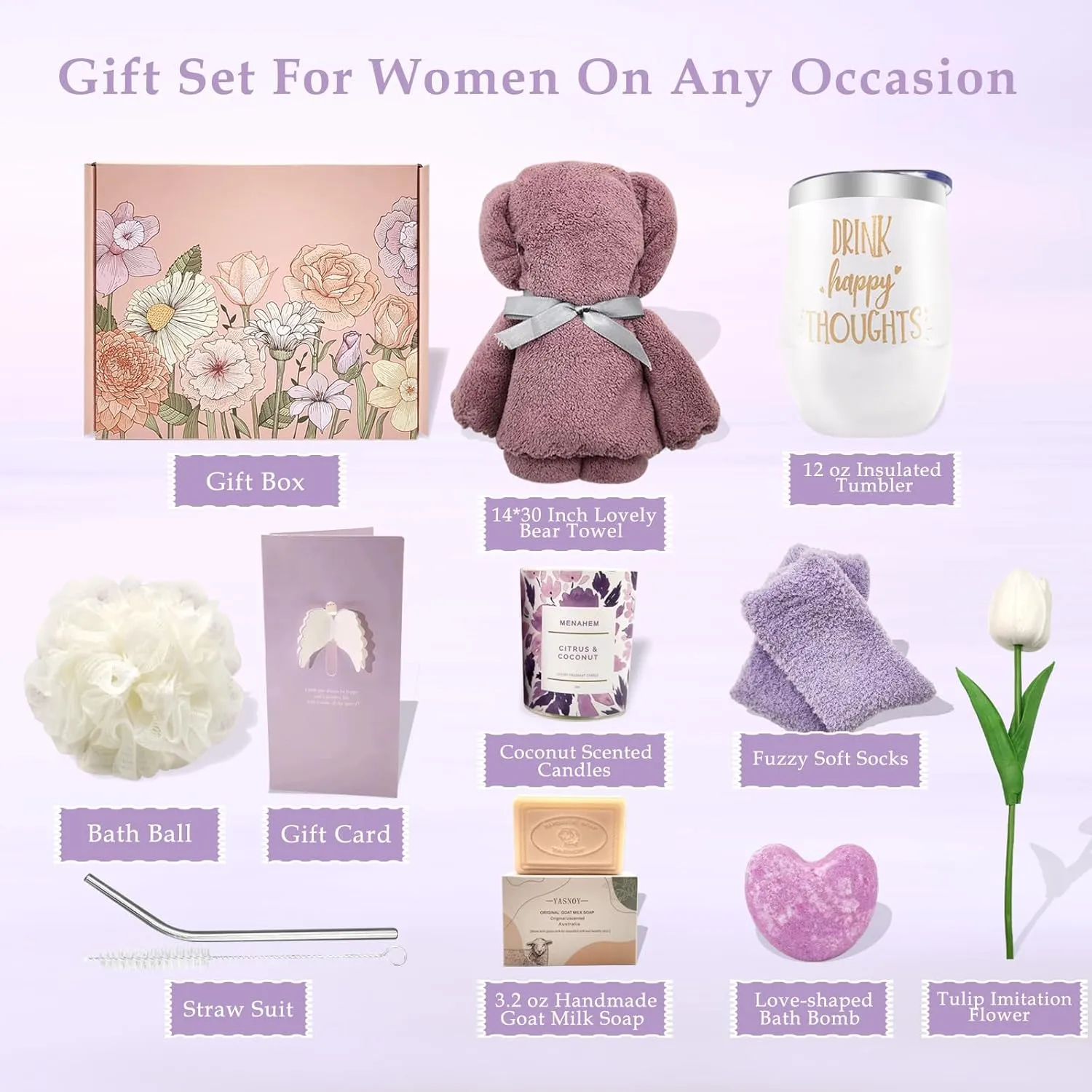 Gifts for Women, Mothers Day Gifts for Mom Grandma Sister Wife Best Friend,Self Care Spa Relaxing Gift Baskets for Her, Get Well Soon Birthday Mothers Day Presents for Women Who Have Everything