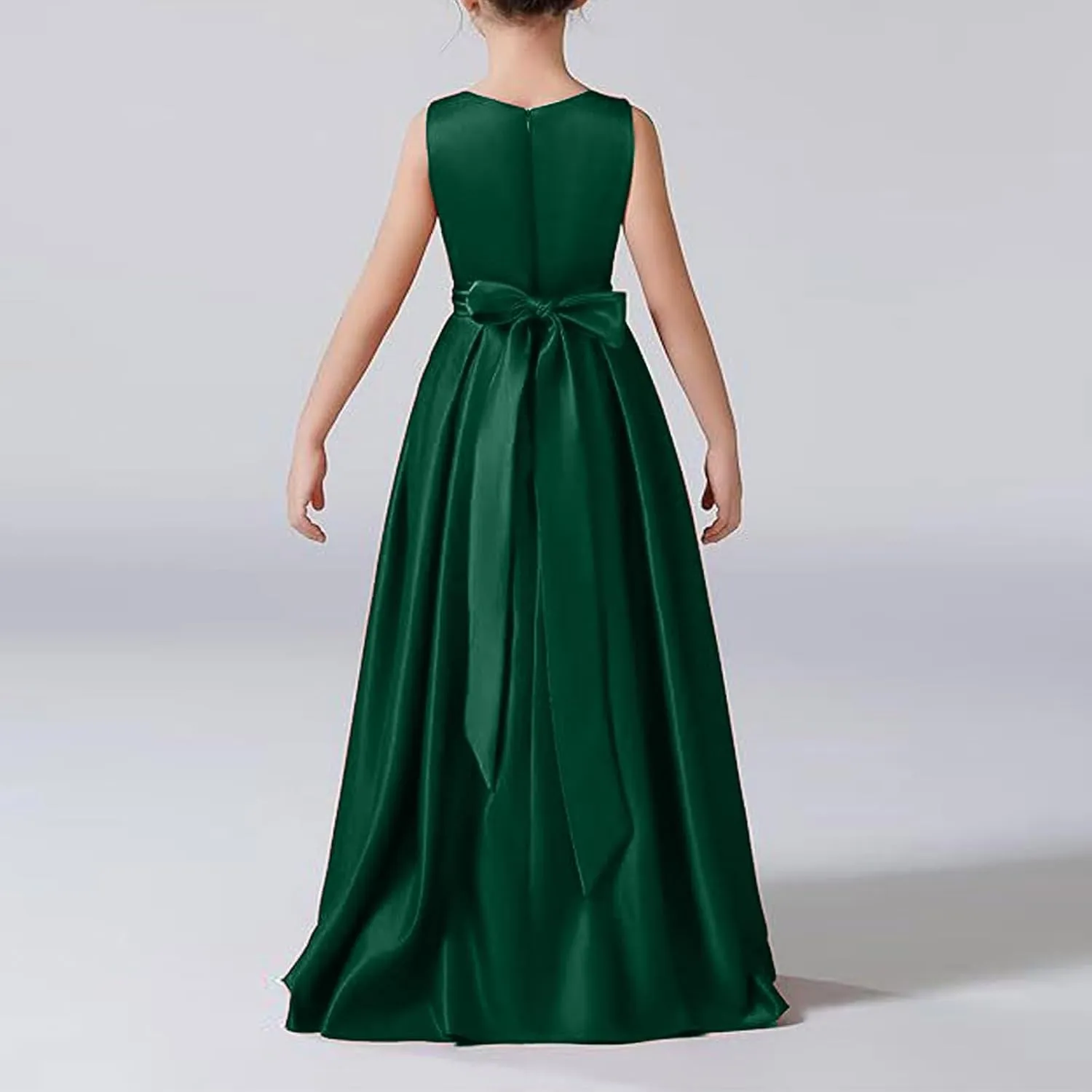 Girls Party Formal Dresses Sleeveless A-Line Princess Dresses Wedding Flower Girl Elegant Gowns 3-12 Years