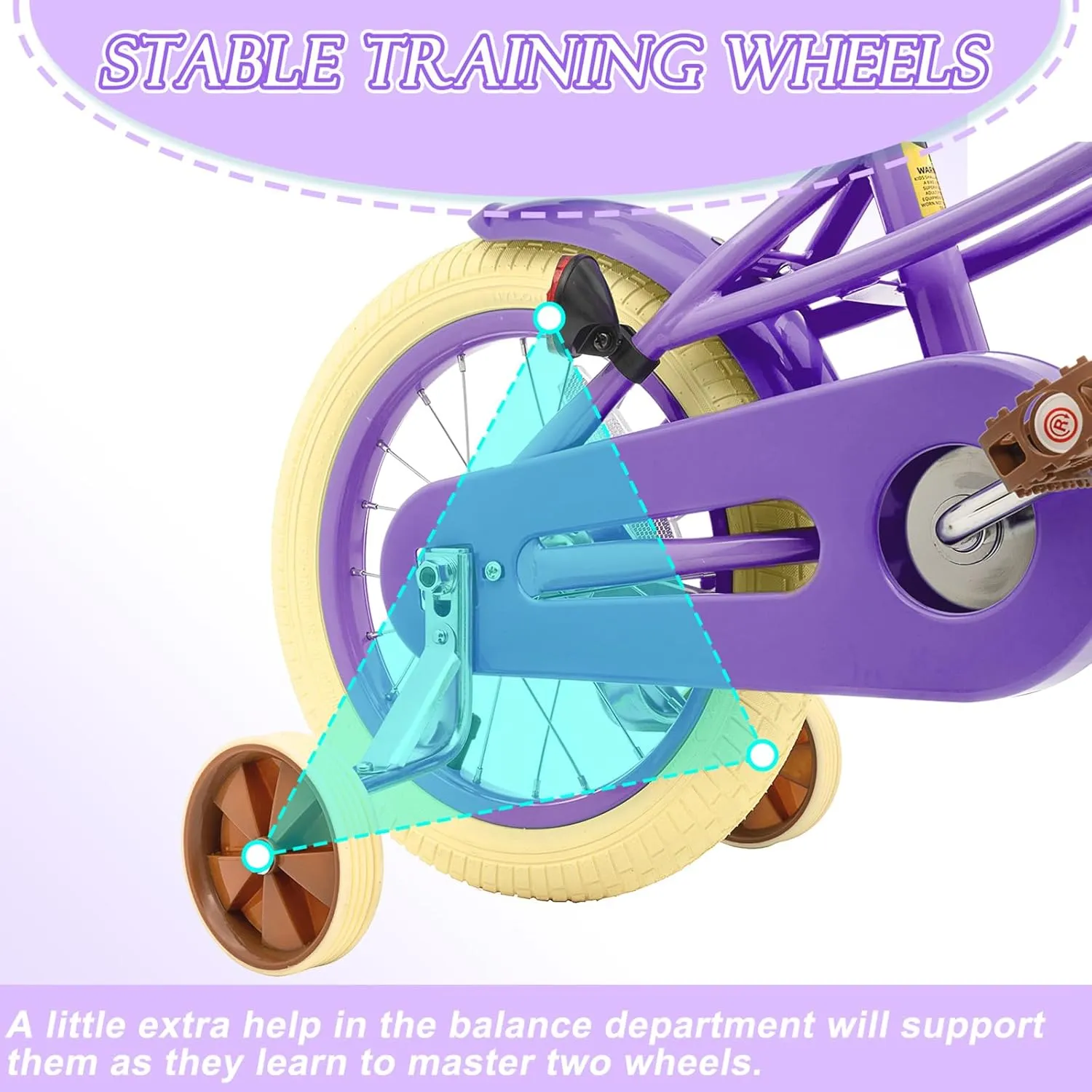 Glaf Toddler Girls Bike for 2-12 Years Old 12 14 16 20 Inch Girls Bike with Training Wheels and Baby Doll Seat Kids Bike Bicycle with Adjustable Seat Handlebar