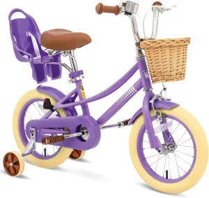 Glaf Toddler Girls Bike for 2-12 Years Old 12 14 16 20 Inch Girls Bike with Training Wheels and Baby Doll Seat Kids Bike Bicycle with Adjustable Seat Handlebar