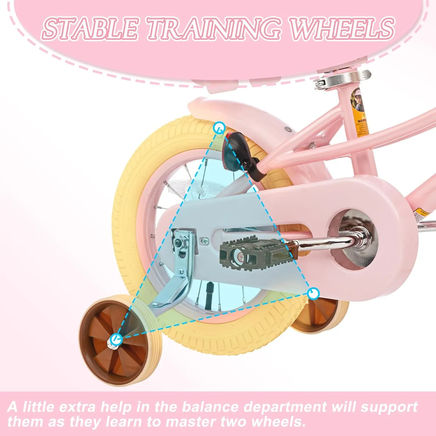 Glaf Toddler Girls Bike for 2-12 Years Old 12 14 16 20 Inch Girls Bike with Training Wheels and Baby Doll Seat Kids Bike Bicycle with Adjustable Seat Handlebar
