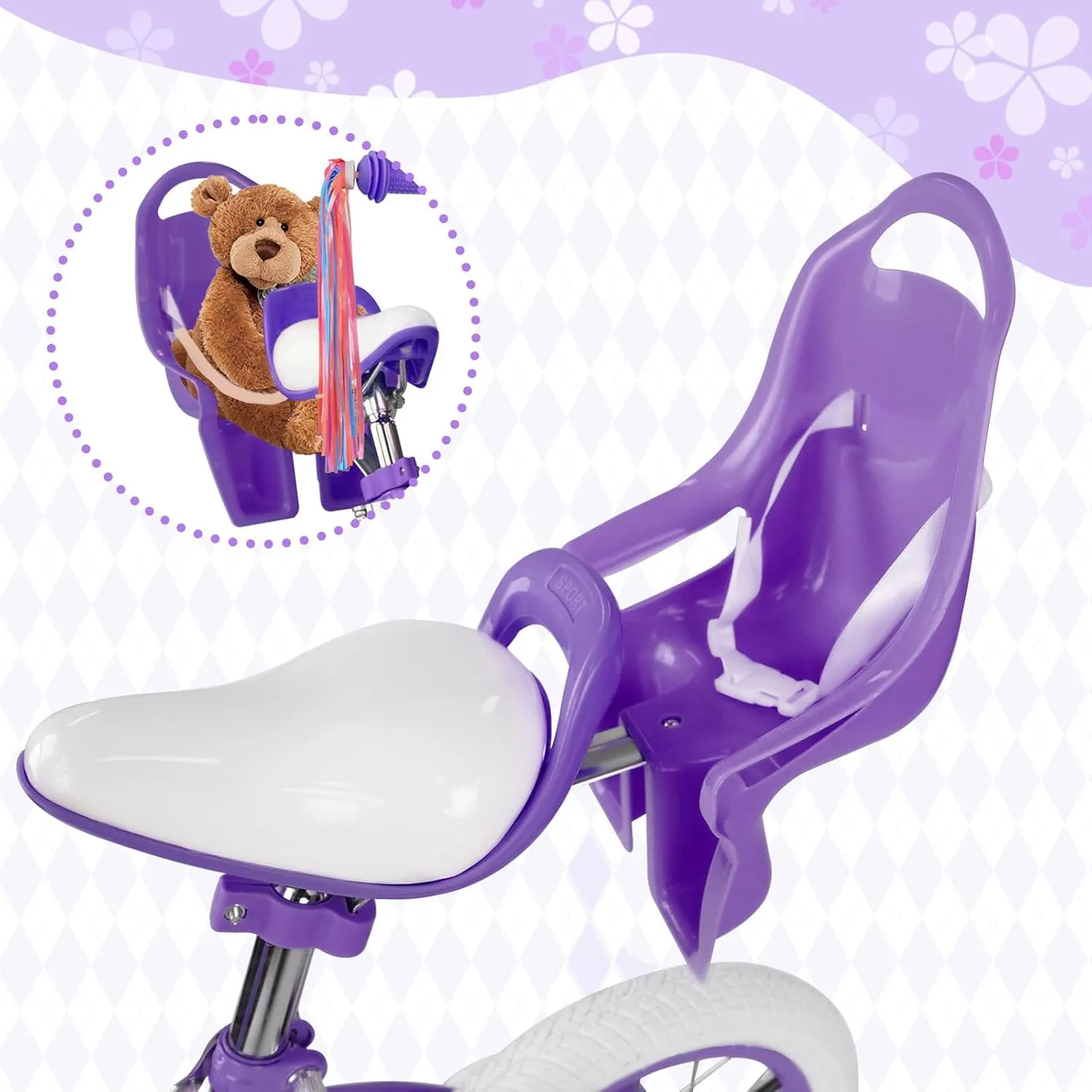 Glaf Toddler Girls Bike for 2-12 Years Old 12 14 16 20 Inch Girls Bike with Training Wheels and Baby Doll Seat Kids Bike Bicycle with Adjustable Seat Handlebar