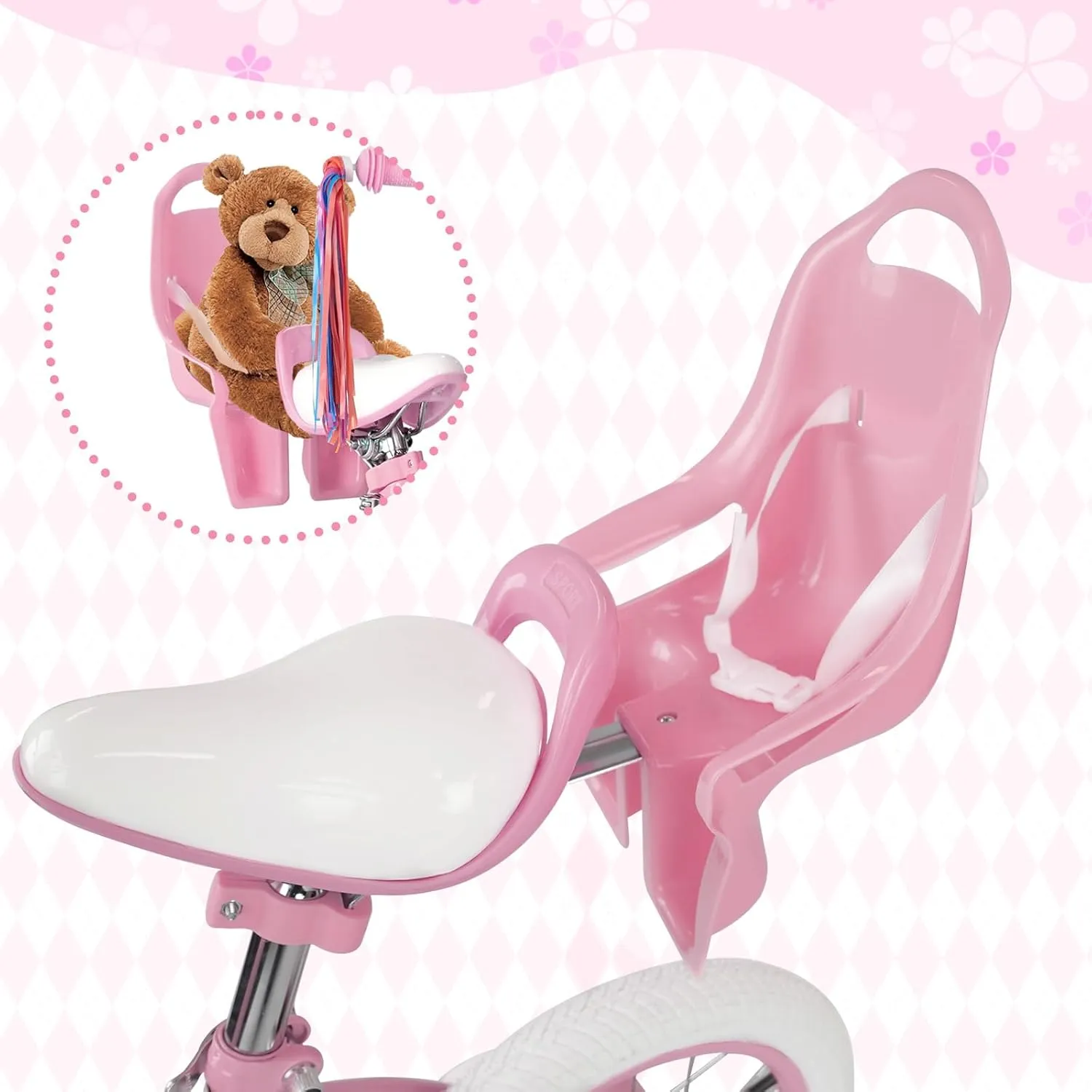 Glaf Toddler Girls Bike for 2-12 Years Old 12 14 16 20 Inch Girls Bike with Training Wheels and Baby Doll Seat Kids Bike Bicycle with Adjustable Seat Handlebar