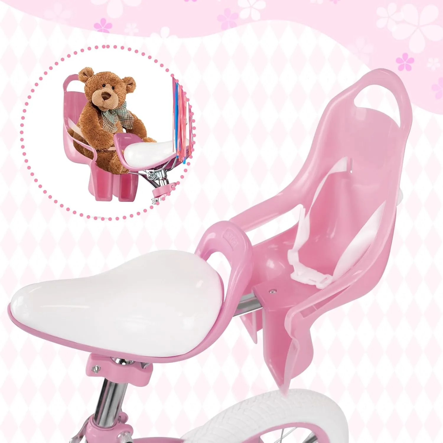 Glaf Toddler Girls Bike for 2-12 Years Old 12 14 16 20 Inch Girls Bike with Training Wheels and Baby Doll Seat Kids Bike Bicycle with Adjustable Seat Handlebar