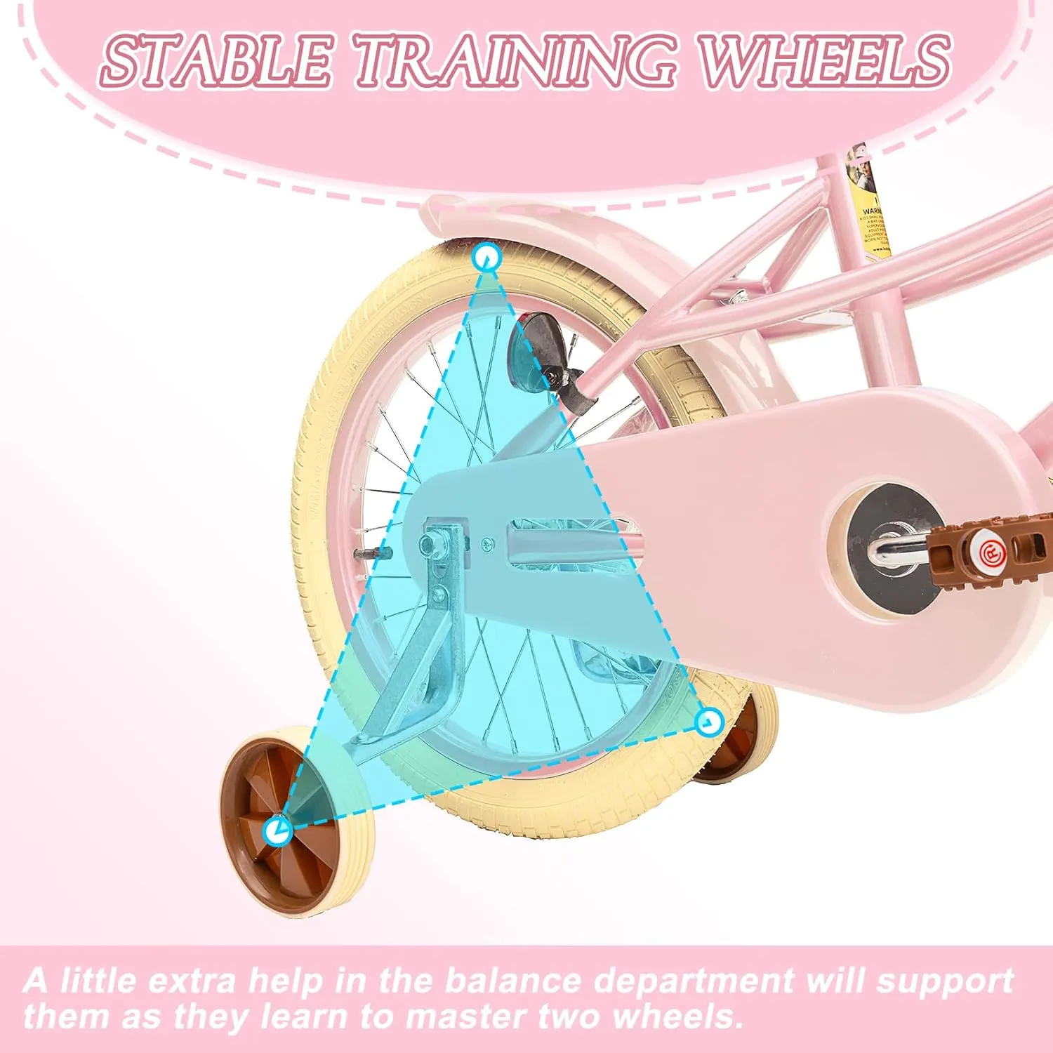 Glaf Toddler Girls Bike for 2-12 Years Old 12 14 16 20 Inch Girls Bike with Training Wheels and Baby Doll Seat Kids Bike Bicycle with Adjustable Seat Handlebar