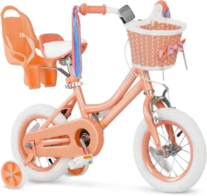 Glaf Toddler Girls Bike for 2-12 Years Old 12 14 16 20 Inch Girls Bike with Training Wheels and Baby Doll Seat Kids Bike Bicycle with Adjustable Seat Handlebar